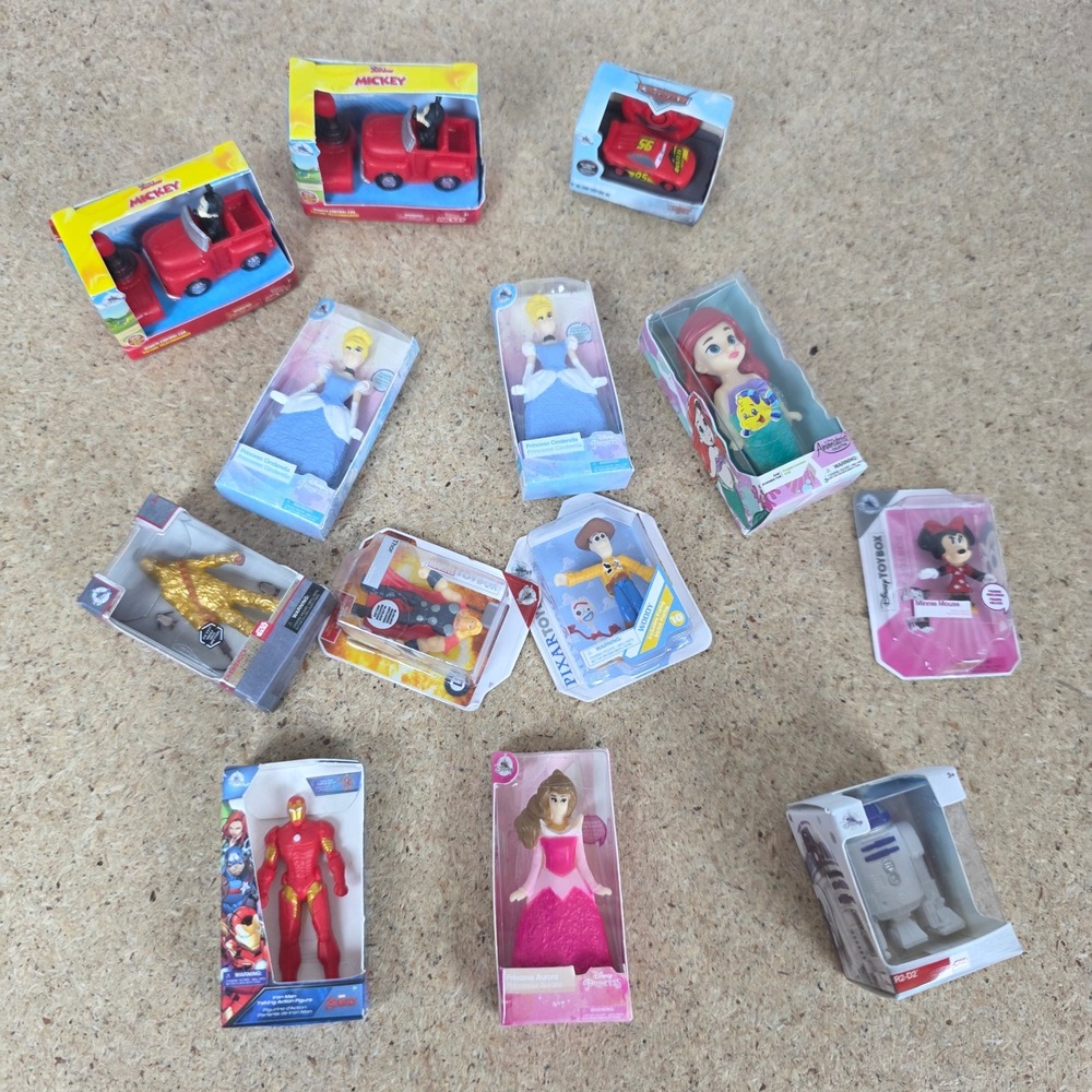 Disney Toy Lot 12pc Marvel‎ Star Wars Princess Mickey mini Iron Man Woody R2-D2